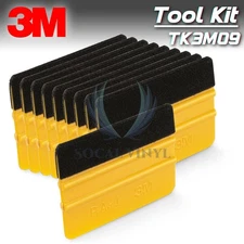 3M Gold Vinyl Wrap Squeegee Applicator Tool x10 Set Felt Edge Decal Tips x10 kit