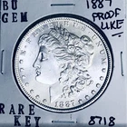 1887 BU GEM MORGAN SILVER DOLLAR UNC MS+++ U.S. MINT RARE COIN 8718