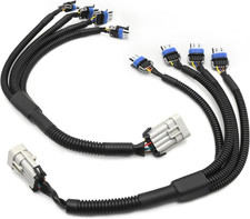 2Pcs Black Ignition Coil Wire Harness Connector Copper Coil Pack Wiring