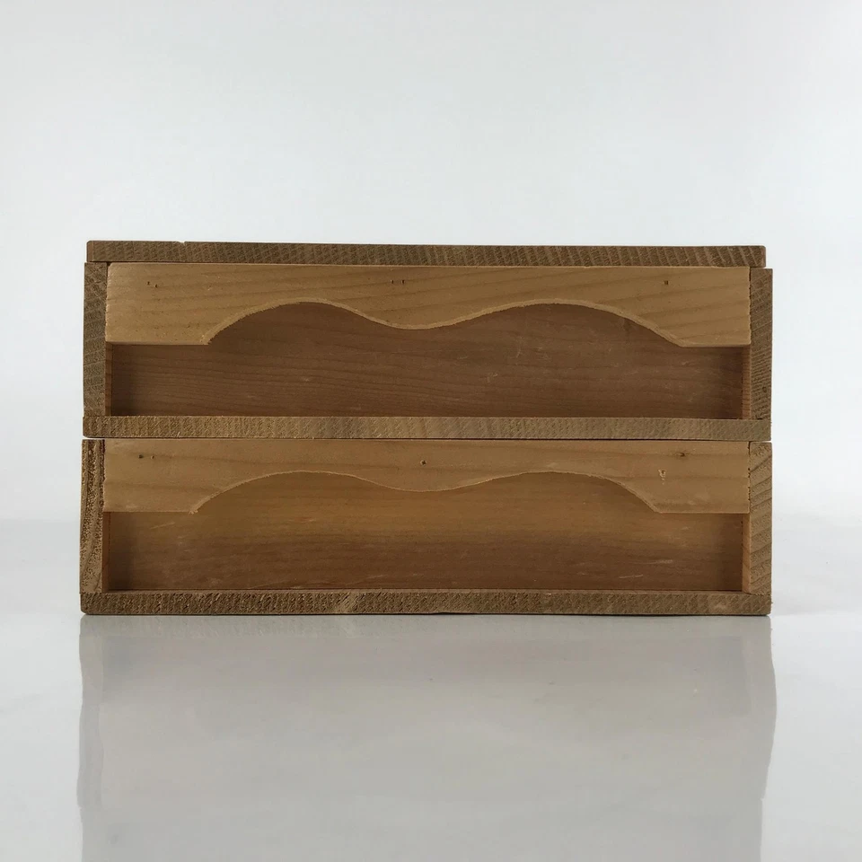 Caja de almacenamiento japonesa con tapa de madera interior 35x25,5x6 cm juego apilable marrón X117 Foto 2 de 4