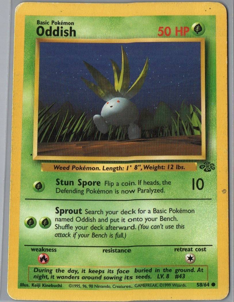 Oddish 58/64 Common Jungle Pokemon Unlimited Heavily Played