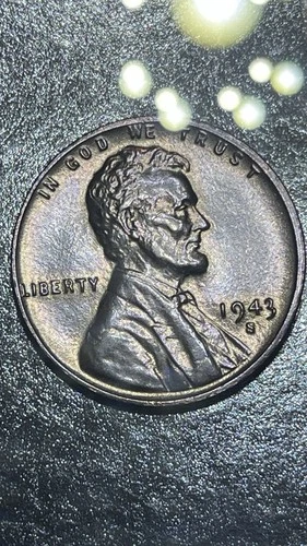 1943-S Lincoln Wheat Penny Uncirculated Steel Penny BN Cent