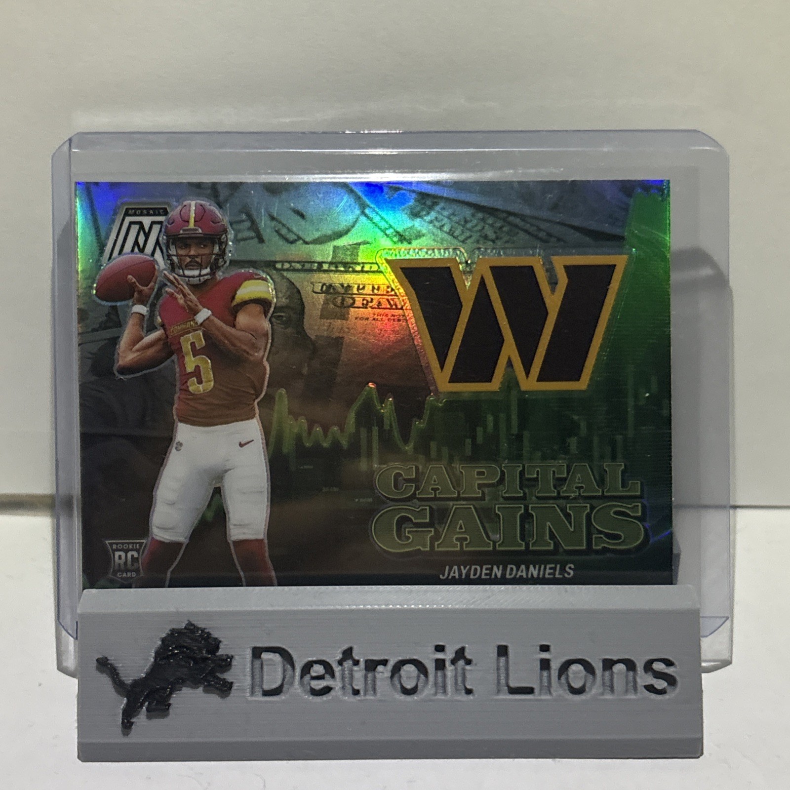 JAYDEN DANIELS 2024 MOSAIC CAPITAL GAINS ROOKIE SILVER PRIZM RC