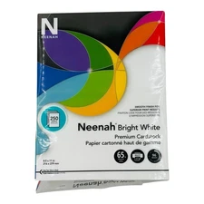 250 Sheets Neenah 8.5" x 11" Bright White Premium Cardstock 65 lb Copy Paper