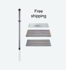 New Norwex Superior Mop System Black/Graphite -2 Pads Wet And Dry