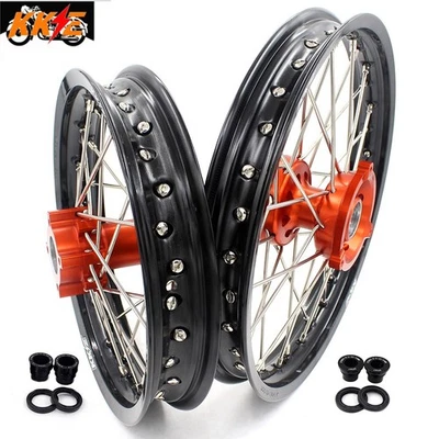 KKE 14/12 Mini Wheels for KTM SX 65 2002-2024 Rims Wheelset Orange Hubs - image 1 of 4