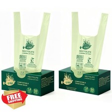 HECTOLIFE 1.6 Gal Compostable Bags Handle Tie 100 Count Kitchen Waste
