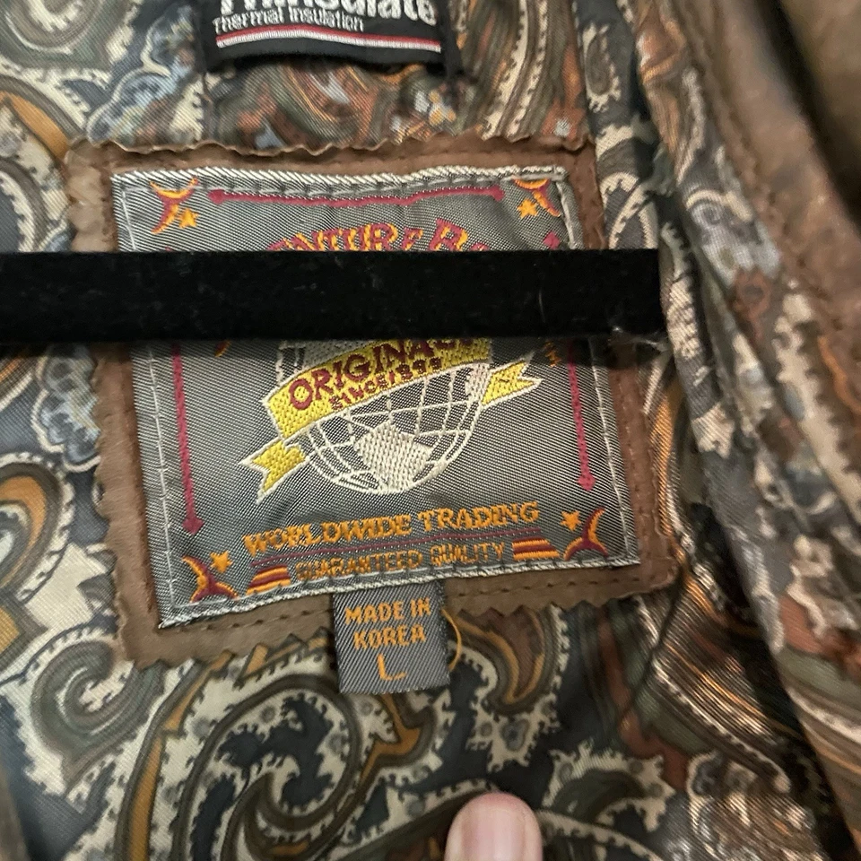 Vintage Adventure Bound Made in Korea Size L Women’s Brown Leather Bomber Jacket - Image 4 of 4