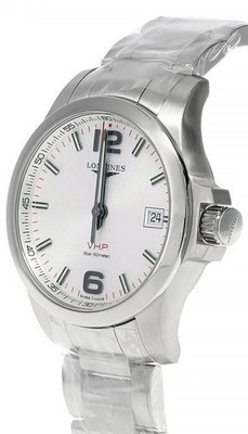 New Longines Conquest V.H.P. 41 Silver Dial Men's Bracelet Watch