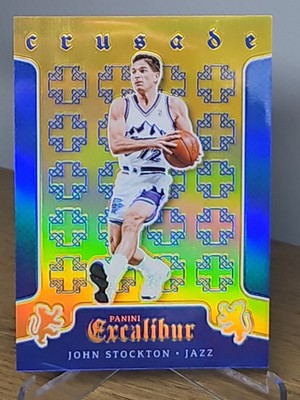 2015-16 Panini Excalibur - Crusade John Stockton #61 Blue /199