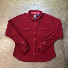 VTG 90s GAP "Pro Fleece" Button Up Jacket Men's L Maroon Red Outdoors RN 54023