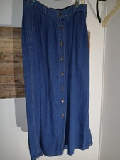 Vtg Maxi Denim Full Button Skirt Lrg USA Made 80s EUC Trending Stylish Western