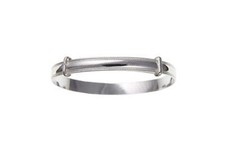 Children Bangle Sterling Silver 7-13 years Milled Edge Adjustable 925 Hallmark
