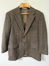 Vintage Polo University Club Ralph Lauren Blazer Plaid Houndstooth Wool USA 44R