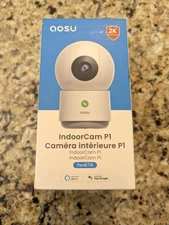 aosu 2K Indoor Smart Security Camera with 360° PTZ Smart Motion Tracking White