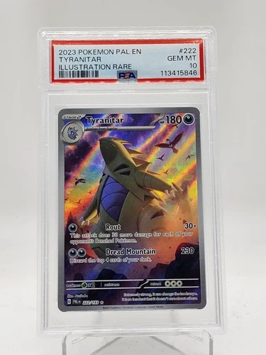 TYRANITAR 2023 POKEMON PALDEA EVOLVED ILLUSTRATION RARE #222/193 PSA 10 Q0895
