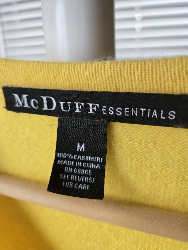 Suéter 100% cachemir manga larga cuello en V. M- Hermoso amarillo suave Foto 3 de 3