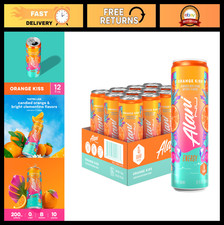 Sugar Free Energy Drink Pack of 12 - Orange Kiss Flavor, Boost Energy Focus