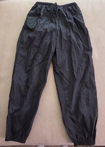 Vintage M Sport Pant Mens Large Black Windbreaker Joggers Ankle Zip
