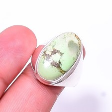 Lemon Chrysoprase 925 Sterling Silver Ring S.8.5 R4842819, Christmas Gift