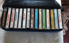 Preowned 15 pc. lot Country Music cassette tapes Case 70's-1990's play/w inserts