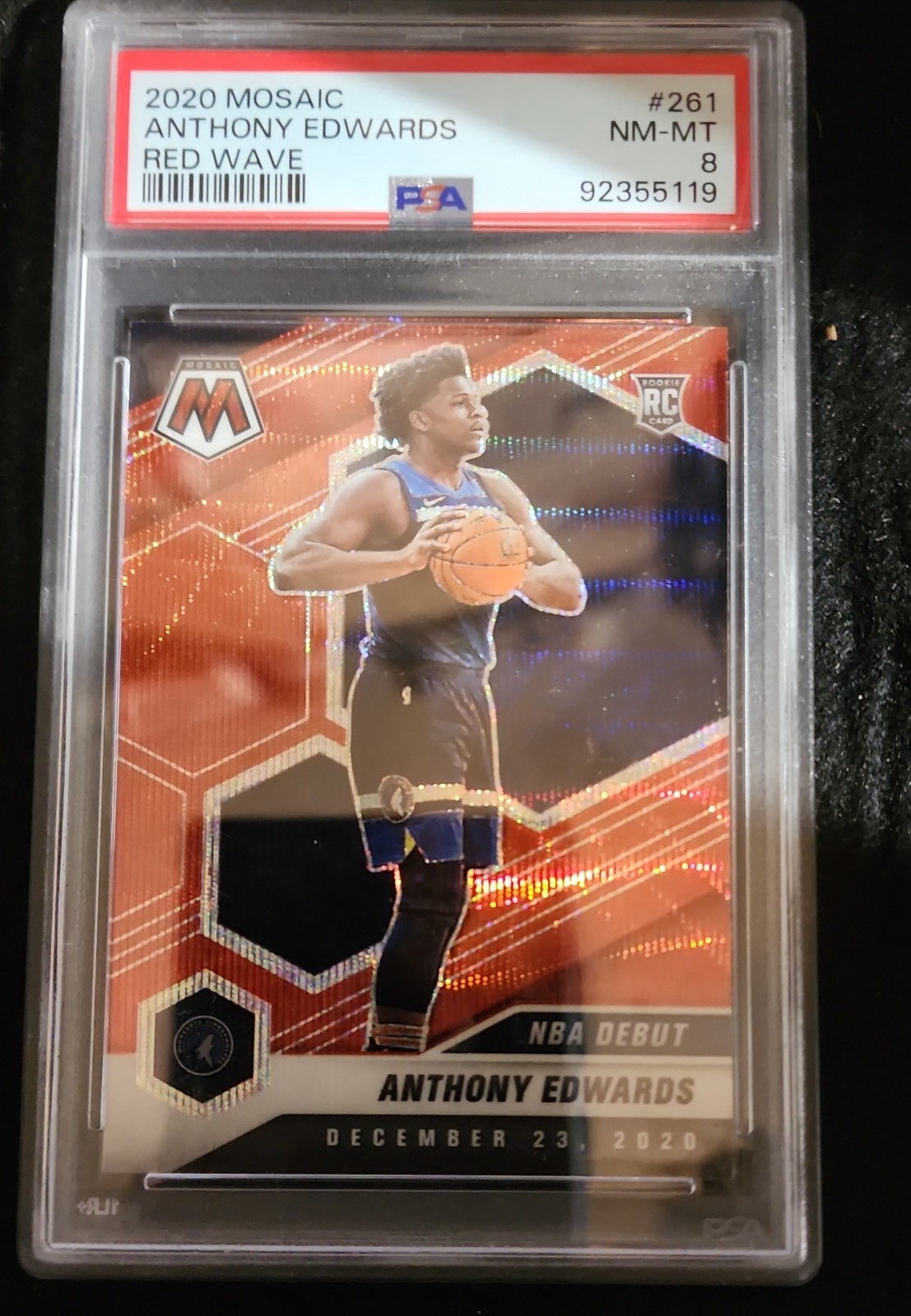 2020-21 Panini Mosaic -NBA Debut Anthony Edwards #261 Red Wave Mosaic Prizm (RC)