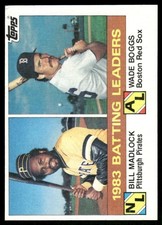 1984 Topps #131 1983 Batting Leaders (Bill Madlock / Wade Boggs) LL