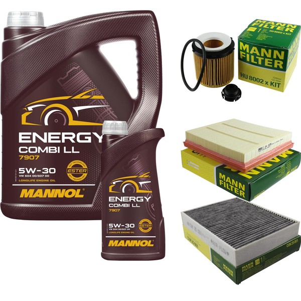Mann Inspektionspaket Filterset 6L Mannol Energy 5W-30 FüR BMW F30 F80 328I-image
