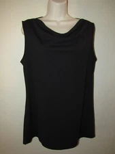 Field Manor Women's M Black Sleeveless Tank Top Buisness Classic Cowl Neck NWT