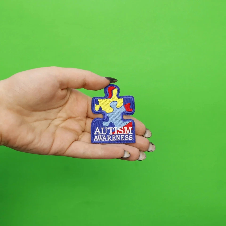 Autism Awareness Puzzle Embroidered Iron On Patch - Image 2 of 2