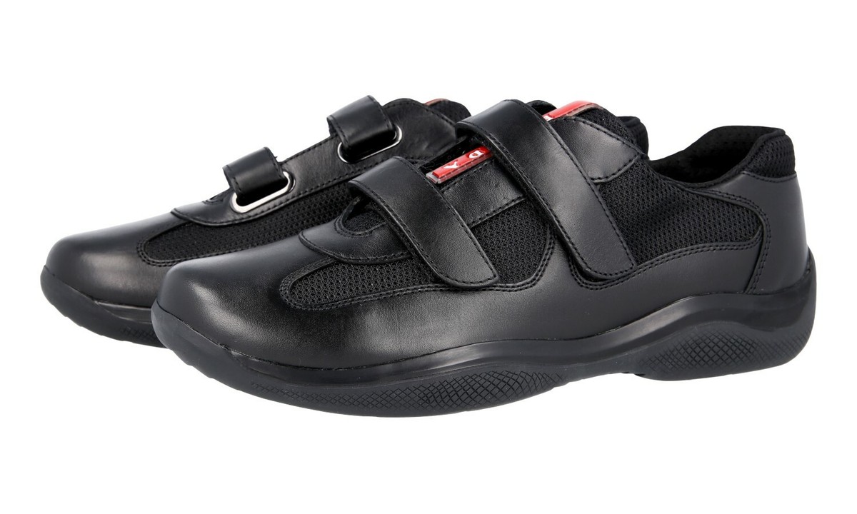 AUTH PRADA AMERICAS CUP SNEAKERS SHOES DNC635 BLACK US 10.5 EU 40