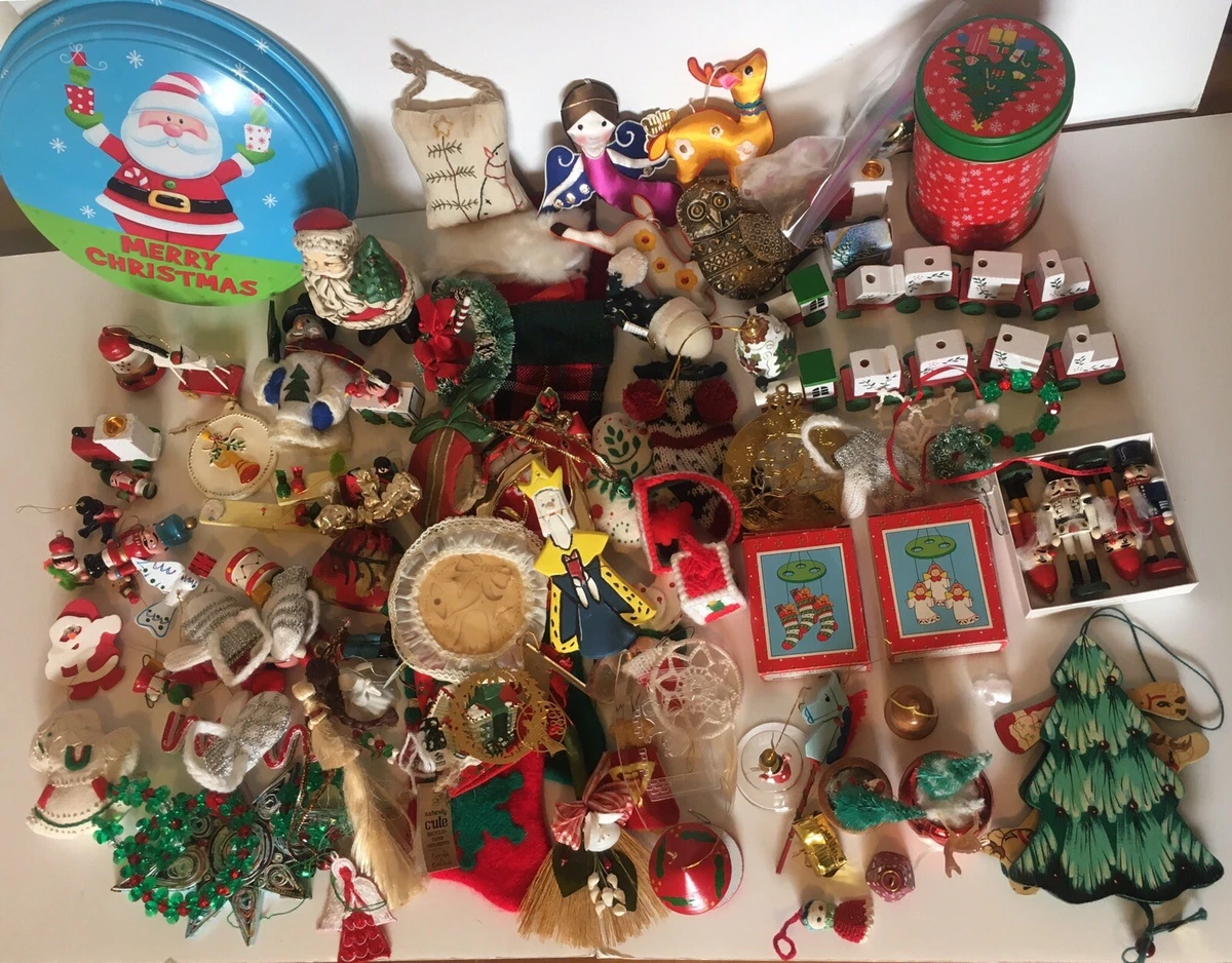 Vintage 80s/90s Family Christmas Ornament Lot Stocking Figurine ...