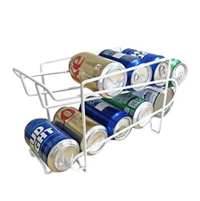 Beverage Soda Coke Can Dispenser Storage Rack Refrigerator Kitchen Organizer