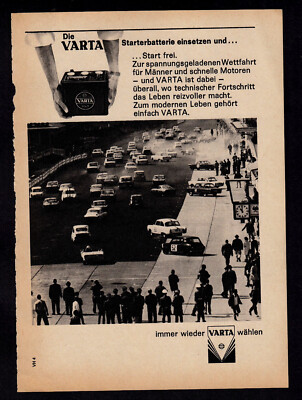 3w6038/old advertisement from 1964   insert the Varta starter battery and start free