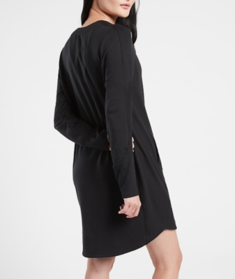 knee length dresses for ladies Tova | Black High-Neck Long-Sleeve Maxi Dress