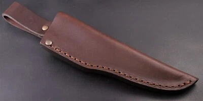 Lederscheide Brisa "Trapper 95" dunkelbraun Messerscheide Gürtelschlaufe Dangler