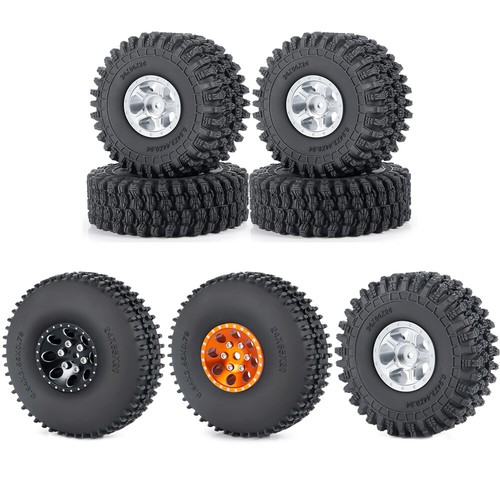 KEEDA 85mm RC Tires & 1.5 Beadlock Metal Wheels For Crawler RC D90 Pajero TF2 Tamiya CC01 CC02 LC70 LC80 Parts Grey