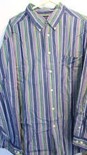 Men's 2X Striped Multicolor Button LS Dress Shirt By Roundtree  Yorke