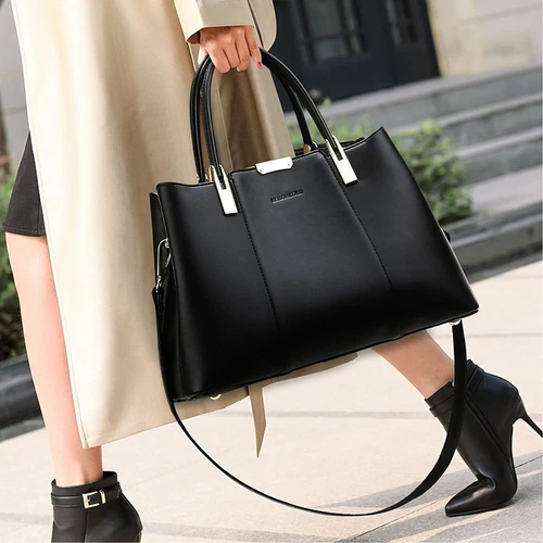 Women's Large Travel Shopping Bag Purse PU leather Handbag Tote Shoulder Bag - Bild 5 von 7