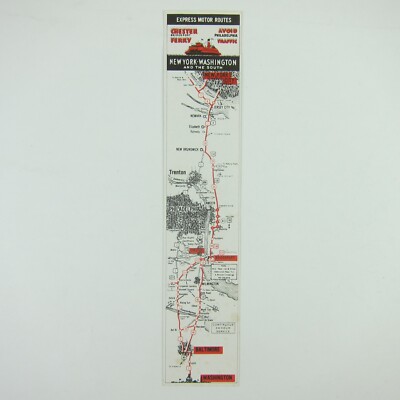 Chester Bridgeport Ferry 1939 New York Worlds Fair Souvenir Bookmark Map Vintage