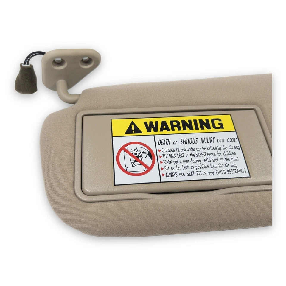 2001-2004 Hyundai Santa Fe Driver Left Side Sun Visor Lighted Tan Brown Cloth - Image 2 of 4