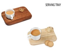 Wooden Tea and Biscuits Board Serving Tray with A Separate Cup Space