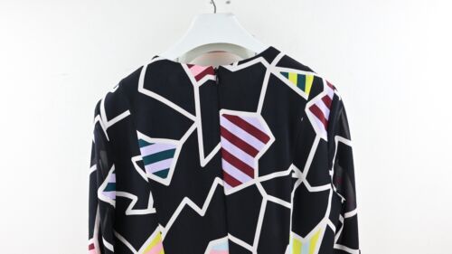 Gorman "Broken Pencil" silk long sleeve dress in black multi size UK14 - Foto 7 di 12