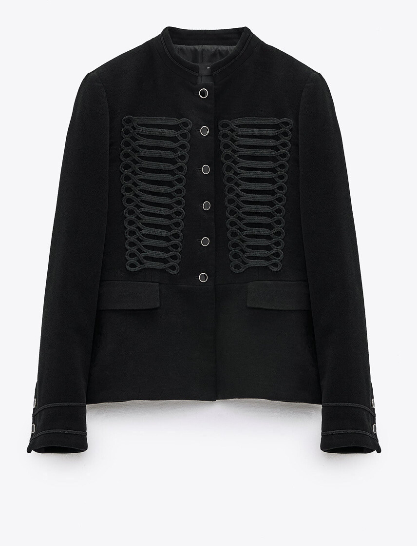 Zara Women Passementerie Velvet Jacket Black 8239/181 | eBay