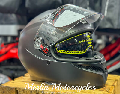 Matte Black Agv Girl Helmet AGV K3 SOLID ECE MOTORCYCLE MOTORBIKE