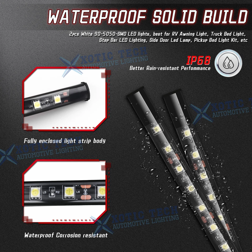 Kit de tiras LED de luz de carga de trabajo para plataforma de carga de camión de 60" 2 piezas para Ford F150 serie F Foto 4 de 4