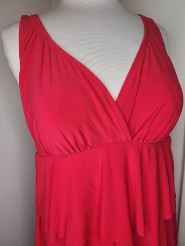 Woman's new swim dress 2XL 18-22W Red Beach Coastalcore Preppy Nautical... - Picture 2 of 7