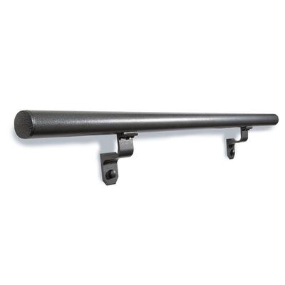1.9'' Round x 4 ft. Silver Vein Aluminum ADA Handrail Kit - Includes 2 wall br...