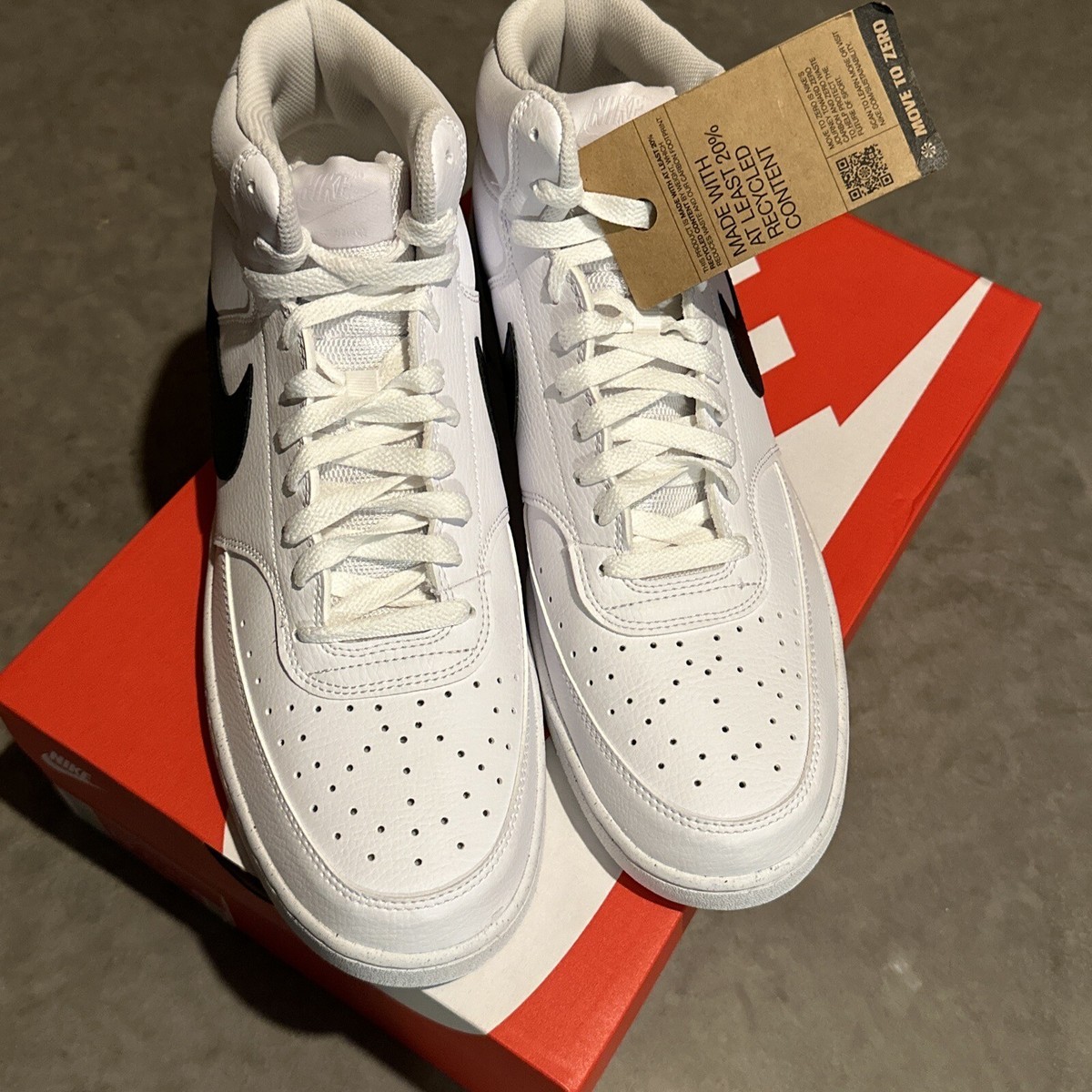 Nike Court Vision Mid NN Men\'s Shoes White Black Sz-12M DN3577 101 BRAND NEW New Nike Court Vision Mid NN White/Black Basketball Men main image 2