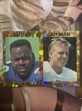 Emmitt Smith  &amp; Troy Aikman Gold Sports Card Combo